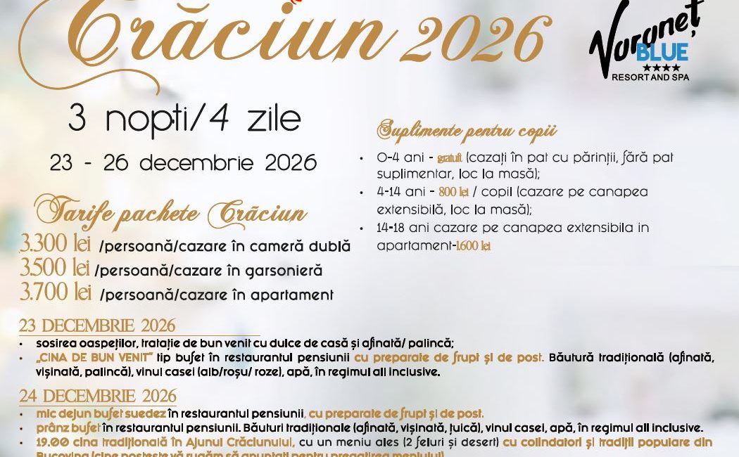 Voroneț Blue – Ofertă Crăciun 2026